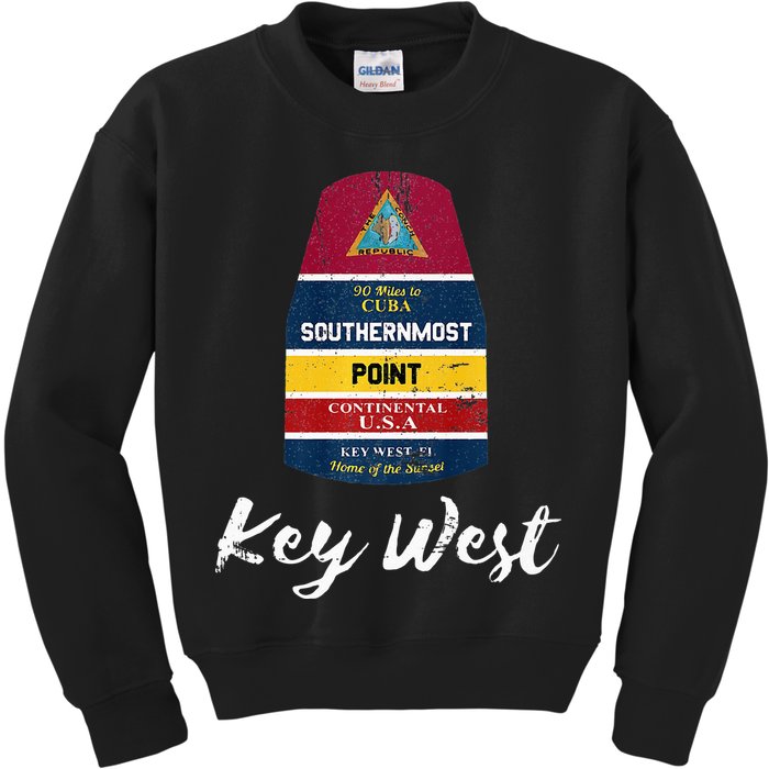 Southernmost Point Key West Florida Keys Souvenir Kids Sweatshirt