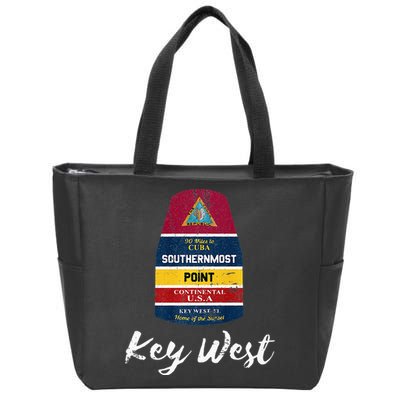 Southernmost Point Key West Florida Keys Souvenir Zip Tote Bag