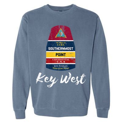 Southernmost Point Key West Florida Keys Souvenir Garment-Dyed Sweatshirt