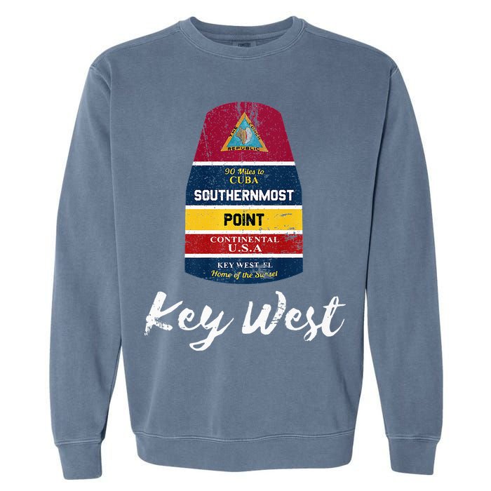Southernmost Point Key West Florida Keys Souvenir Garment-Dyed Sweatshirt