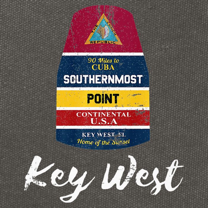 Southernmost Point Key West Florida Keys Souvenir Cotton Canvas Backpack