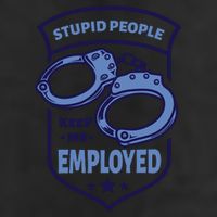 Stupid People Keep Me Employed Police Officer Funny 7 Panel Mesh Trucker Snapback Hat