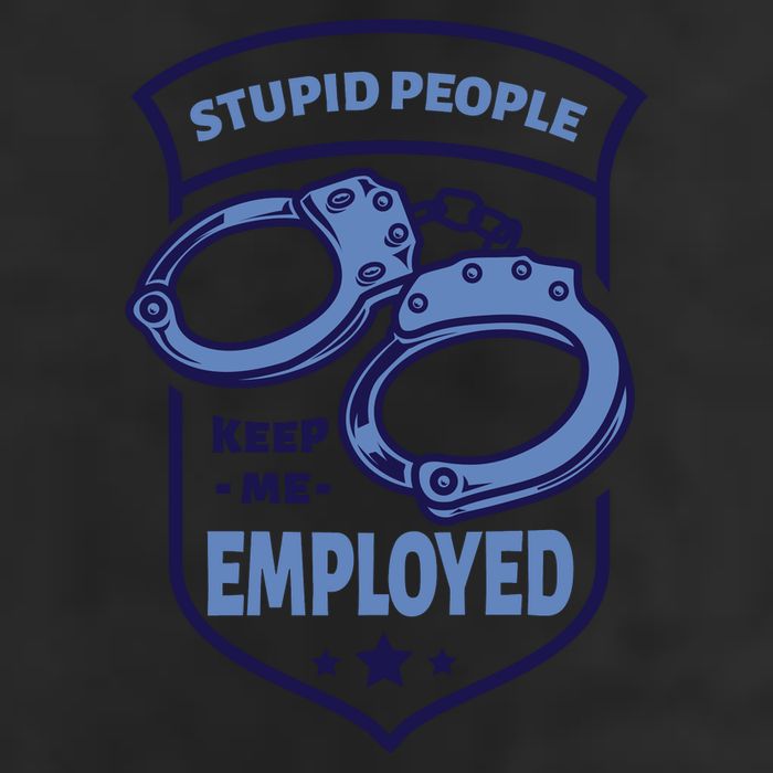 Stupid People Keep Me Employed Police Officer Funny 7 Panel Mesh Trucker Snapback Hat