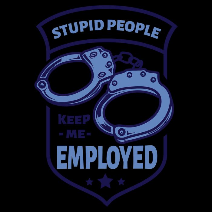 Stupid People Keep Me Employed Police Officer Funny Hooded Wearable Blanket