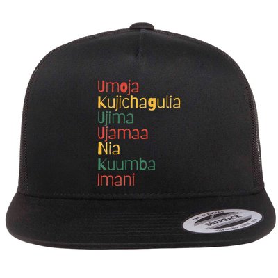 Seven Principles Kwanzaa Flat Bill Trucker Hat