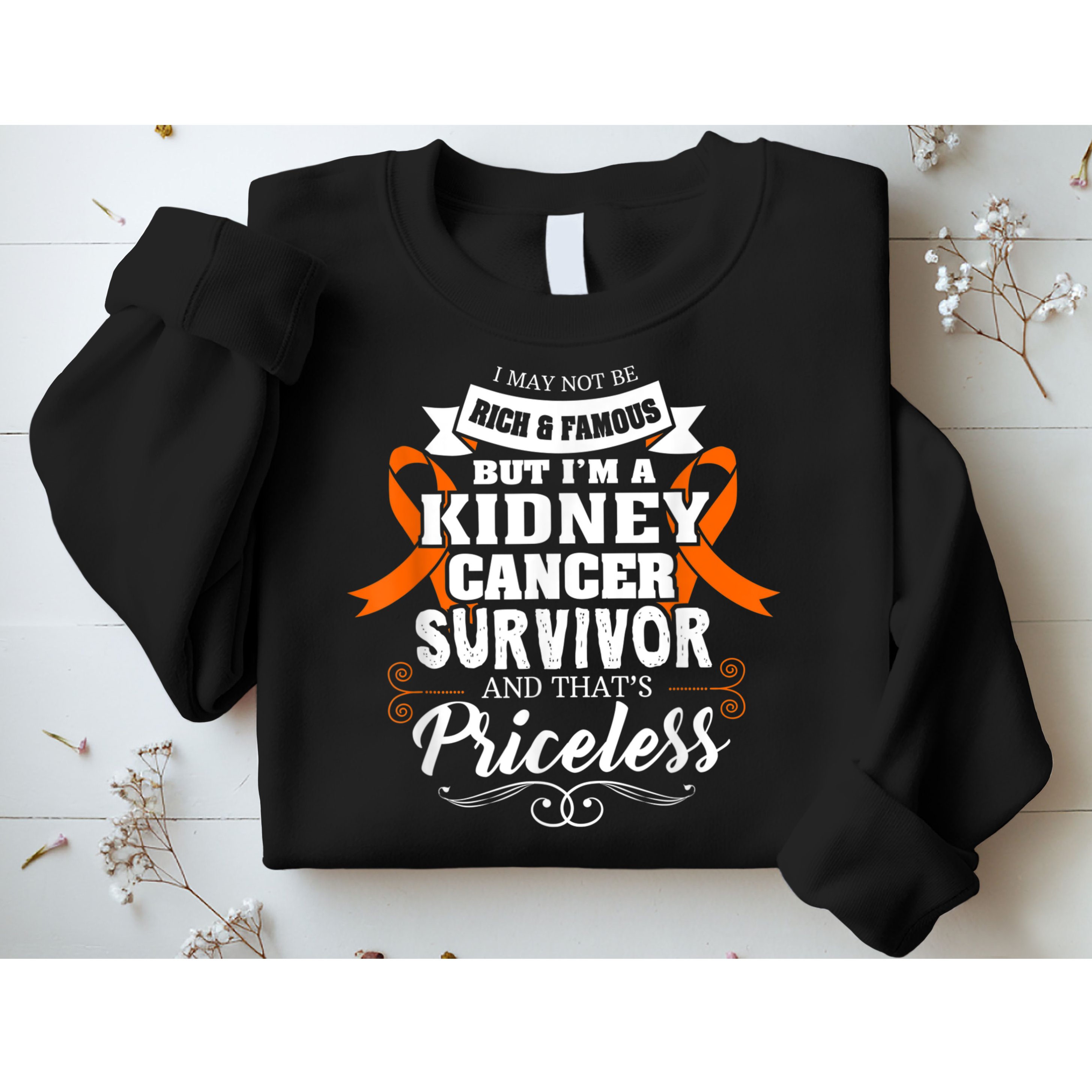 Survivor Priceless Kidney Cancer Awareness Ribbon Sweatshirt