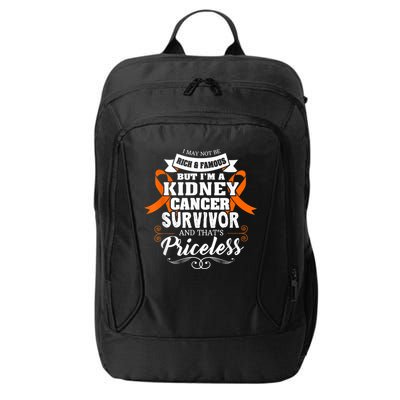 Survivor Priceless Kidney Cancer Awareness Ribbon City Backpack