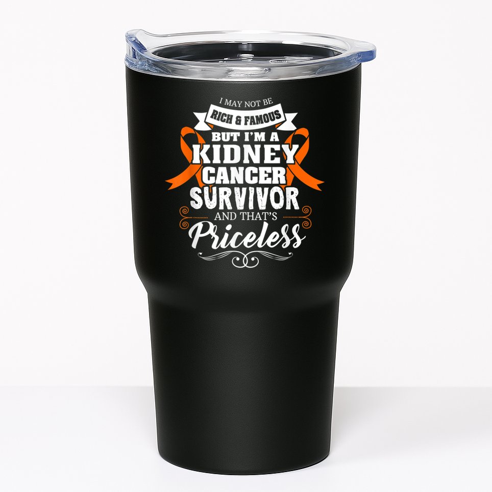 Survivor Priceless Kidney Cancer Awareness Ribbon Tumbler
