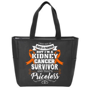 Survivor Priceless Kidney Cancer Awareness Ribbon Zip Tote Bag