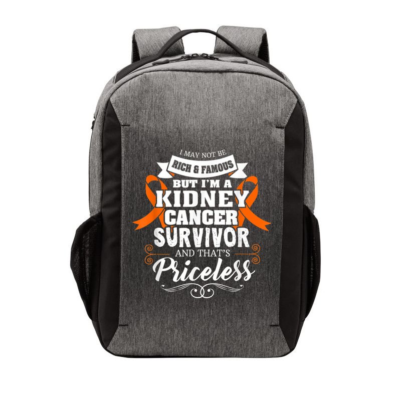 Survivor Priceless Kidney Cancer Awareness Ribbon Vector Backpack