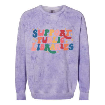 Support Public Libraries 4th Of July Colorblast Crewneck Sweatshirt