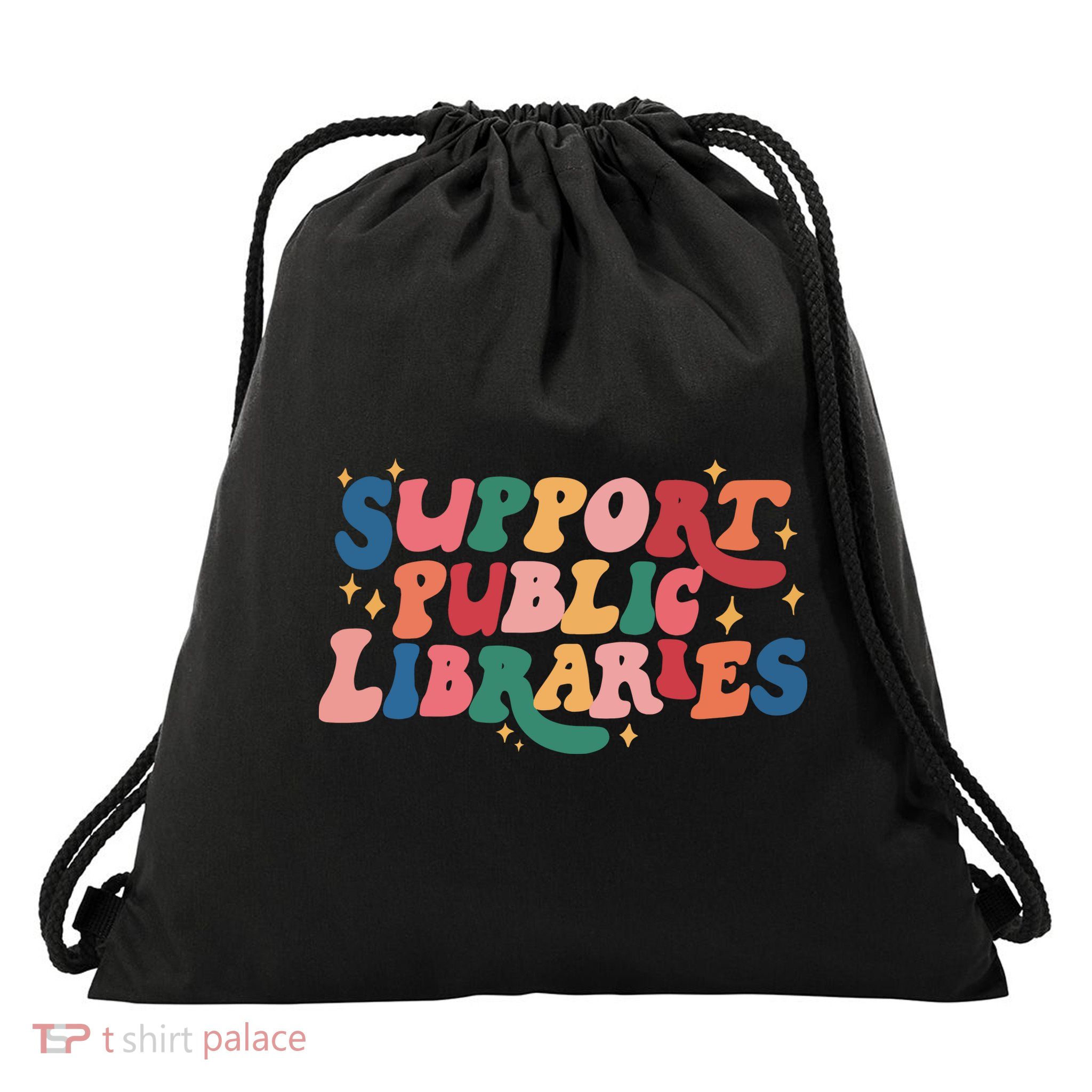 Support Public Libraries 4th Of July Drawstring Bag