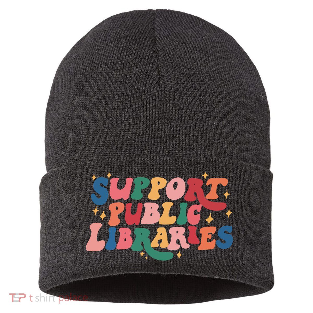 Support Public Libraries 4th Of July Sustainable Knit Beanie