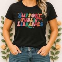 Support Public Libraries 4th Of July Womens T-Shirt