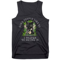 Some People Like To Stir The Pot I Prefer To Smoke It Cat Tank Top