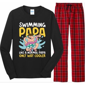 Swimming Papa Like A Normal Papa But Cooler For Father's Day Gift Long Sleeve Pajama Set