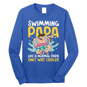 Swimming Papa Like A Normal Papa But Cooler For Father's Day Gift Long Sleeve Shirt