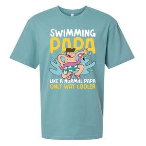 Swimming Papa Like A Normal Papa But Cooler For Father's Day Gift Sueded Cloud Jersey T-Shirt