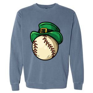 Saint Patricks Lucky Baseball Lover Great Gift Garment-Dyed Sweatshirt