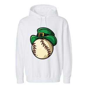 Saint Patricks Lucky Baseball Lover Great Gift Garment-Dyed Fleece Hoodie