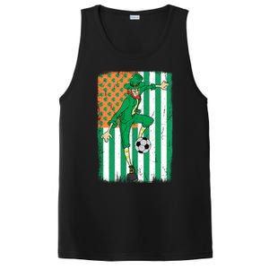 Soccer Player Leprechaun Irish American Flag St Patricks Day Cool Gift PosiCharge Competitor Tank