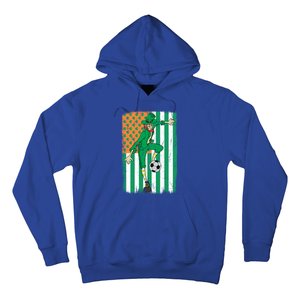 Soccer Player Leprechaun Irish American Flag St Patricks Day Cool Gift Hoodie