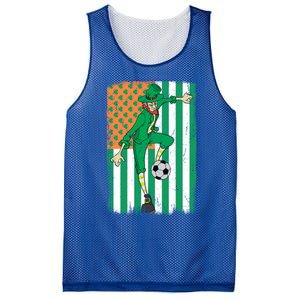 Soccer Player Leprechaun Irish American Flag St Patricks Day Cool Gift Mesh Reversible Basketball Jersey Tank