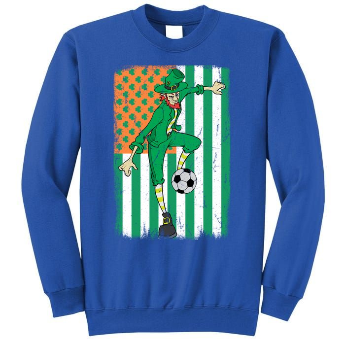 Soccer Player Leprechaun Irish American Flag St Patricks Day Cool Gift Tall Sweatshirt