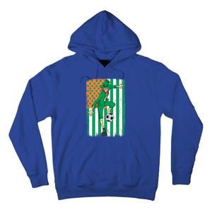 Soccer Player Leprechaun Irish American Flag St Patricks Day Cool Gift Tall Hoodie