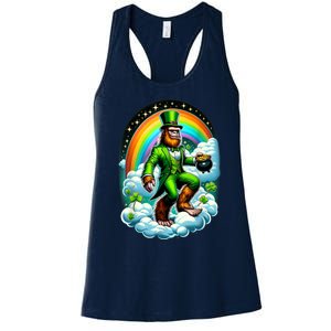 St Paddy Lucky St PatrickS Day Bigfoot Women's Racerback Tank