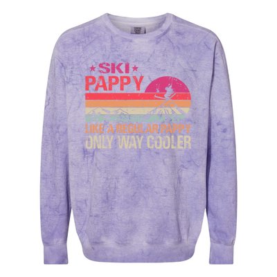 Ski Pappy Like A Pappy Dad Only Way Cooler Ski Skier Cool Gift Colorblast Crewneck Sweatshirt