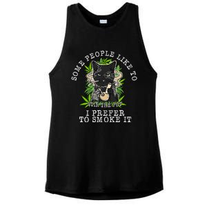 Some People Like To Stir The Pot I Prefer To Smoke It Cat Ladies PosiCharge Tri-Blend Wicking Tank