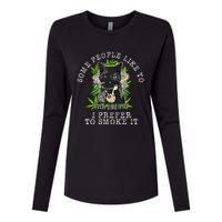 Some People Like To Stir The Pot I Prefer To Smoke It Cat Womens Cotton Relaxed Long Sleeve T-Shirt