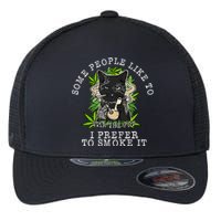 Some People Like To Stir The Pot I Prefer To Smoke It Cat Flexfit Unipanel Trucker Cap