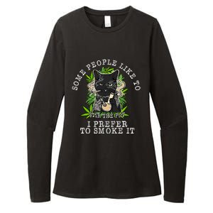 Some People Like To Stir The Pot I Prefer To Smoke It Cat Womens CVC Long Sleeve Shirt