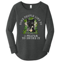 Some People Like To Stir The Pot I Prefer To Smoke It Cat Women's Perfect Tri Tunic Long Sleeve Shirt