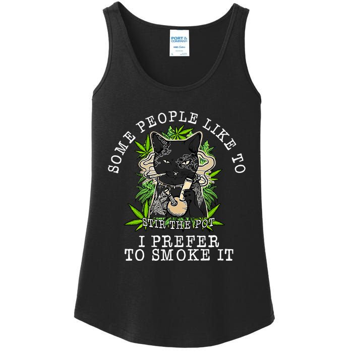 Some People Like To Stir The Pot I Prefer To Smoke It Cat Ladies Essential Tank