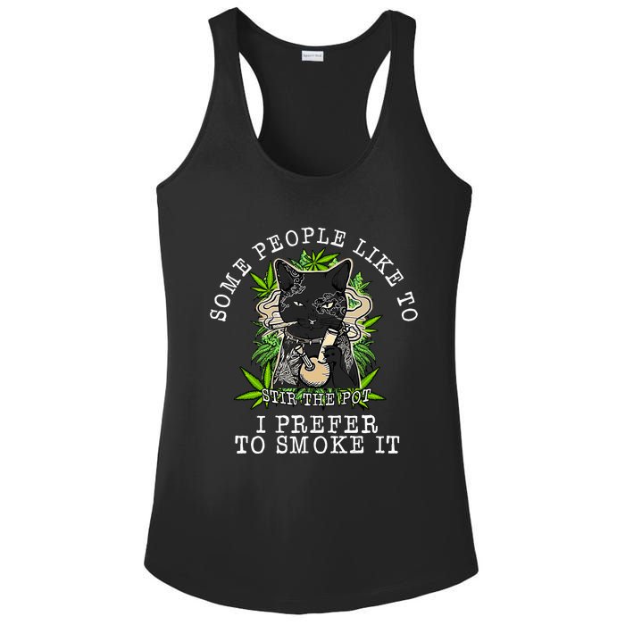 Some People Like To Stir The Pot I Prefer To Smoke It Cat Ladies PosiCharge Competitor Racerback Tank