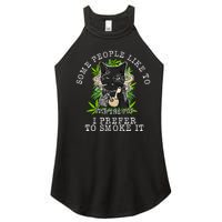 Some People Like To Stir The Pot I Prefer To Smoke It Cat Women's Perfect Tri Rocker Tank