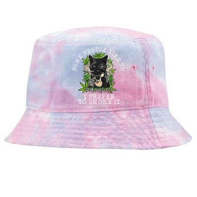 Some People Like To Stir The Pot I Prefer To Smoke It Cat Tie-Dyed Bucket Hat