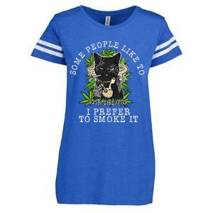 Some People Like To Stir The Pot I Prefer To Smoke It Cat Enza Ladies Jersey Football T-Shirt