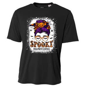 Spooky Paraprofessional Life Halloween Messy Bun Teacher Cooling Performance Crew T-Shirt