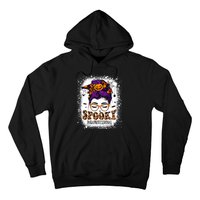 Spooky Paraprofessional Life Halloween Messy Bun Teacher Hoodie