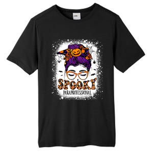 Spooky Paraprofessional Life Halloween Messy Bun Teacher Tall Fusion ChromaSoft Performance T-Shirt