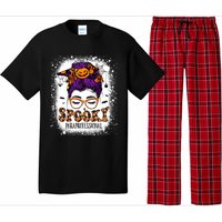 Spooky Paraprofessional Life Halloween Messy Bun Teacher Pajama Set