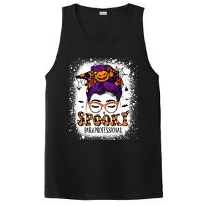 Spooky Paraprofessional Life Halloween Messy Bun Teacher PosiCharge Competitor Tank