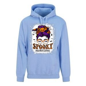 Spooky Paraprofessional Life Halloween Messy Bun Teacher Unisex Surf Hoodie