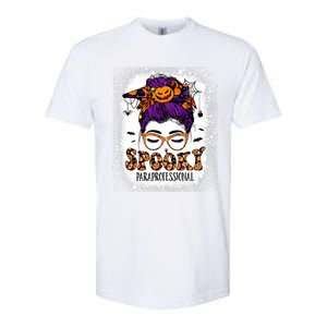 Spooky Paraprofessional Life Halloween Messy Bun Teacher Softstyle CVC T-Shirt