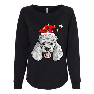 Santa Poodle Light Christmas Gift Womens California Wash Sweatshirt