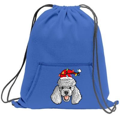 Santa Poodle Light Christmas Gift Sweatshirt Cinch Pack Bag